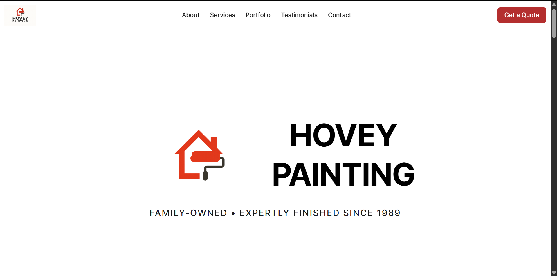 Hovey Painting Landing Page